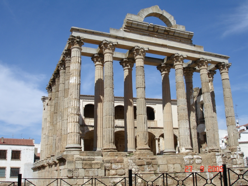 Le temple impérial romain de Diana. Mérida, Espagne