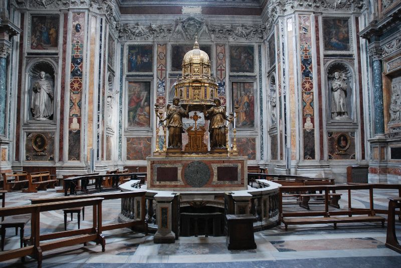 La crypte de la basilique Sainte-Marie-Majeure, Rome, Italie