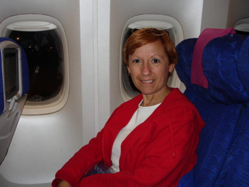 Mai 2005, dans l'avion qui nous mène en Floride.