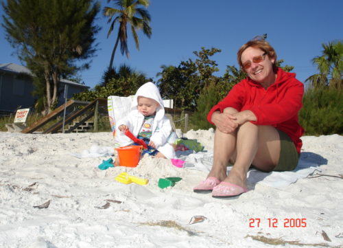 Noël 2005 : Céline et Félix à Cape Coral en Floride
