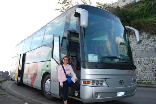 Céline à l'autocar, Italie, 7 octobre 2008