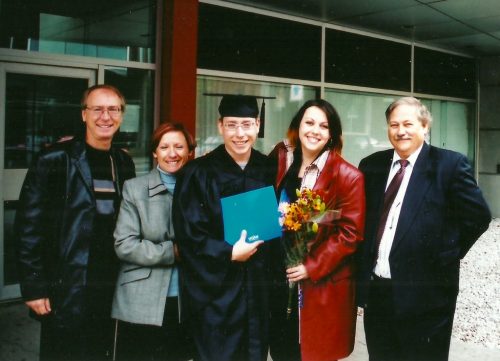 Jacques, Céline, Marc-André, Isabel et son père Jean-Pierre Théoret.