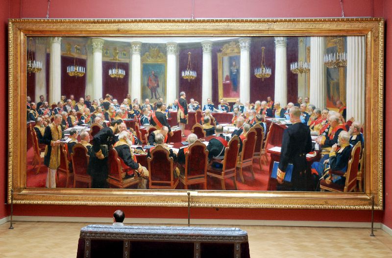 Réunion inaugurale du Conseil d'État le 7 mai 1901, d’Ilya Repine, Musée russe, Saint-Pétersbourg, Russie