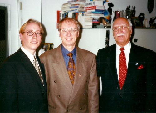 1999, photo des trois générations de Lanciault : mon fils, moi et mon père.