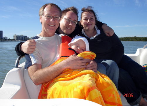 En bateau sur un canal de Cape Coral à noel 2005!