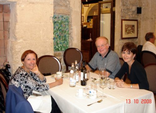 Souper avec nos amis Claude et Carole le 13 octobre 2008 à Syracuse, en Sicile.