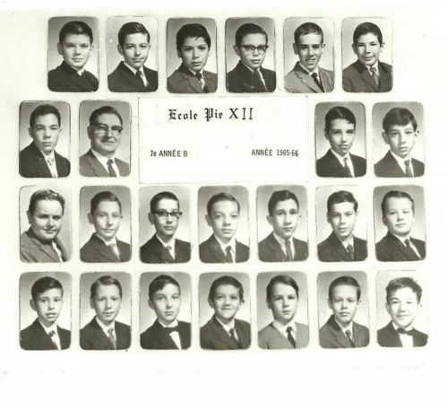 Classe de 7e année sous la férule de Monsieur Blondin.