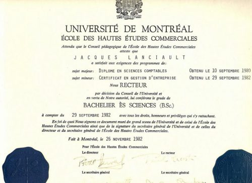 Baccalauréat, novembre 1982