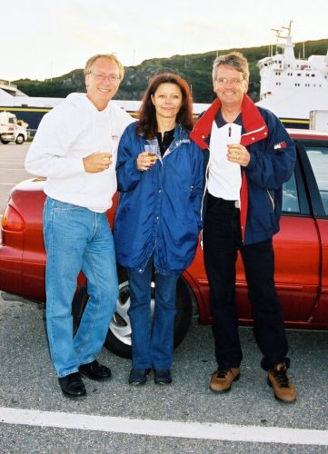 Moi, Diane et Guy Boisvert en attente du ferry à Corner Brook