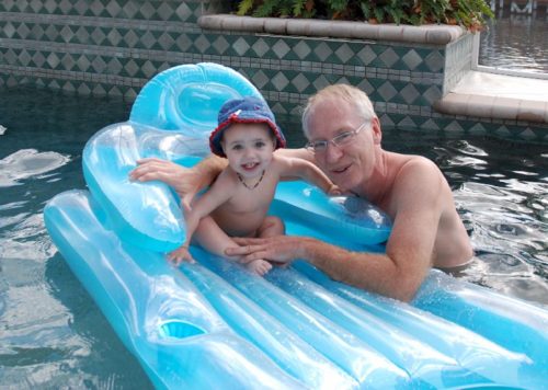 Chloé et moi dans la piscine à Cape Coral en Floride