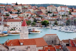 Vue du haute de la cathédrale Saint-Laurent à Trogir, Croatie.