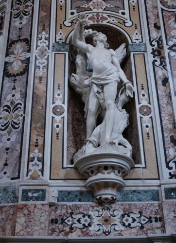 Statue de la chapelle de San Cataldo, Tarente, Pouilles, Italie