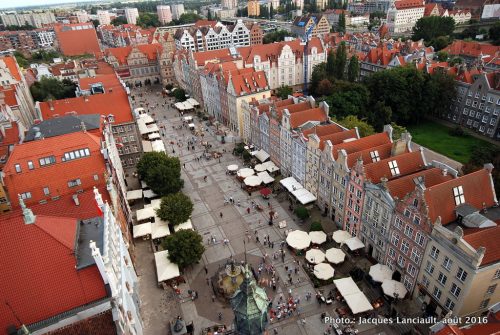 Vue de la Tour de l’Hôtel de Ville, Gdańsk, Pologne