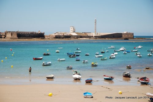 Plage de la Caleta, Cadix, Andalousie, Espagne