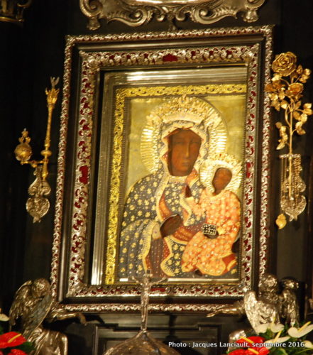 Icône de la Vierge noire, chapelle Notre-Dame, sanctuaire de Jasna Góra, Częstochowa, Pologne