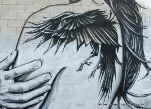 Murale, angle Notre-Dame et Côte Saint-Paul Montréal, Québec