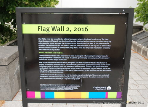Flag Wall 2, 2016, Christchurch, île du Sud, Nouvelle-Zélande