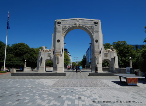 Bridge of Remembrance, Christchurch, île du Sud, Nouvelle-Zélande