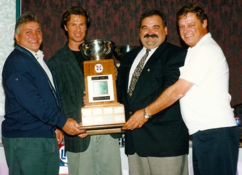 Jean Charest, Sylvain Saindon, Denis Lévesque et Yvon Sanscartier
