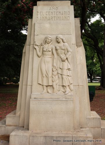 Centenaire de l’Instituto Nacional Sanmartiniano, plaza República de Chile, quartier Palermo, Buenos Aires, Argentine