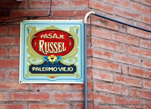 Pasaje Russel, quartier Palermo Viejo, Buenos Aires, Argentine