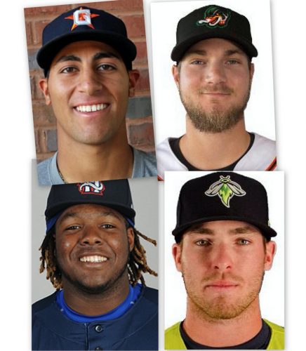 Abraham Toro-Hernandez, Charles Leblanc, Vladimir Guerrero jr. et Raphaël Gladu