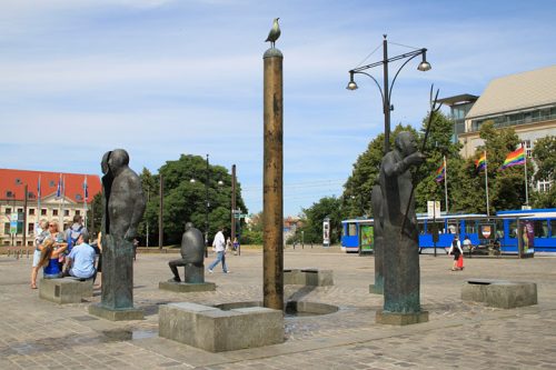 Möwenbrunnen, Neuer Markt, Rostock, Allemagne