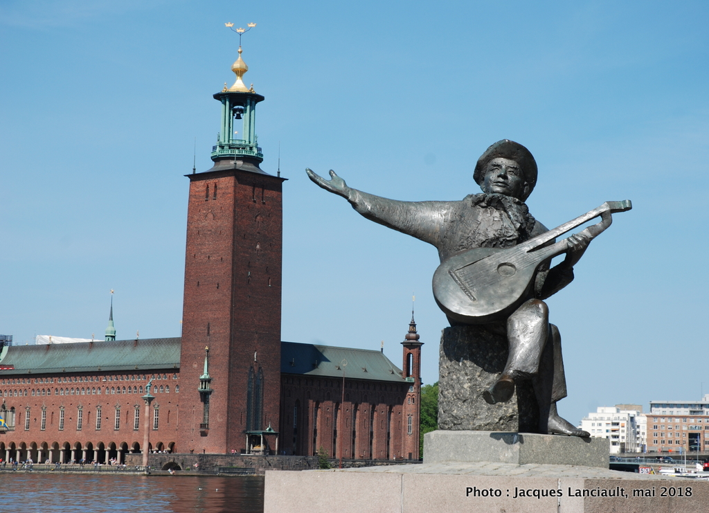 Statue de Evert Taube, Stockholm, Suède