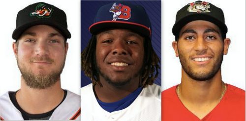 Charles Leblanc, Vladimir Guerrero jr et Abraham Toro-Hernandez