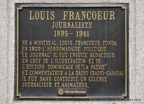 Monument à Louis Francoeur, Montréal, Québec