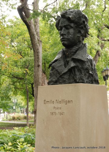 Émile Nelligan, Roseline Granet, Carré Saint-Louis, Montréal, Québec