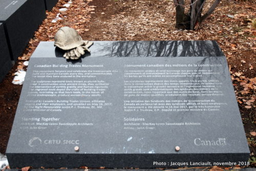 Monument canadien des métiers de la construction, Ottawa, Ontario
