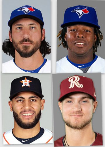 Phillippe Aumont, Vladimir Guerrero jr, Abraham Toro-Hernandez et Charles Leblanc