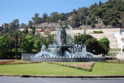 Fontaine des Trois Grâces, Paseo del Parque, Málaga, Espagne
