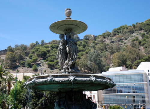 Fontaine des Trois Grâces, Paseo del Parque, Málaga, Espagne