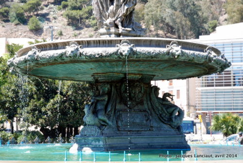 Fontaine des Trois Grâces, Paseo del Parque, Málaga, Espagne