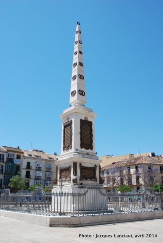 Monument général Torrijos, plaza de la Merced, Málaga, Espagne