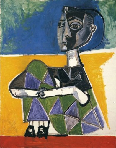 Jaqueline assise, Pablo Picasso, Musée Picasso de Málaga, Espagne