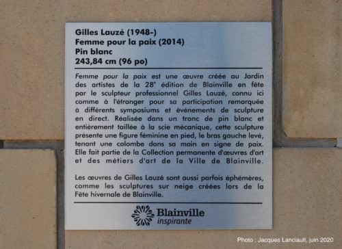 Femme pour la paix, Gilles Lauzé, Blainville, Québec