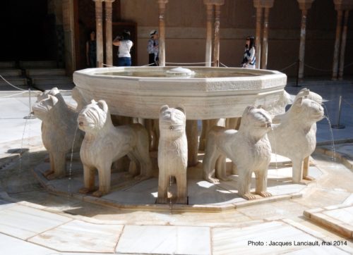 Cours des lions, Alhambra, Grenade, Andalousie, Espagne