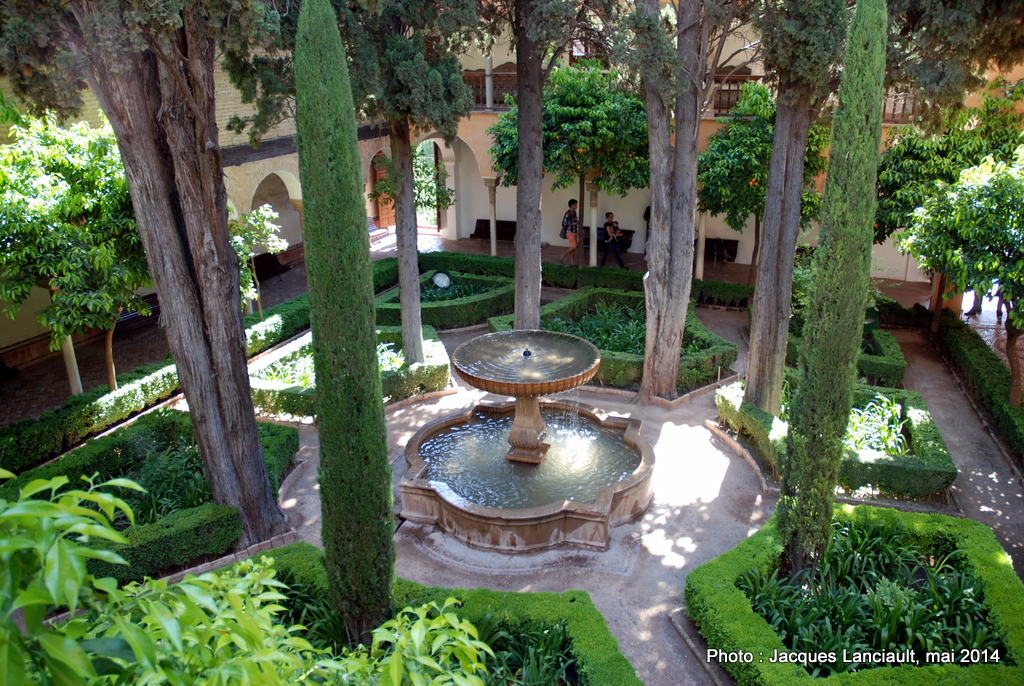Patio de Lindaraja, Alhambra, Grenade, Andalousie, Espagne