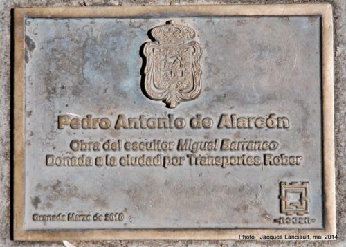 Pedro Antonio de Alarcón, Avenida de la Constitución, Grenade, Andalousie, Espagne 
