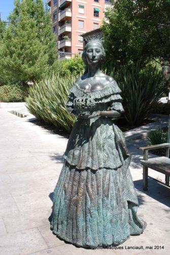 Statue de Eugénie de Montijo, Avenida de la Constitución, Grenade, Andalousie, Espagne