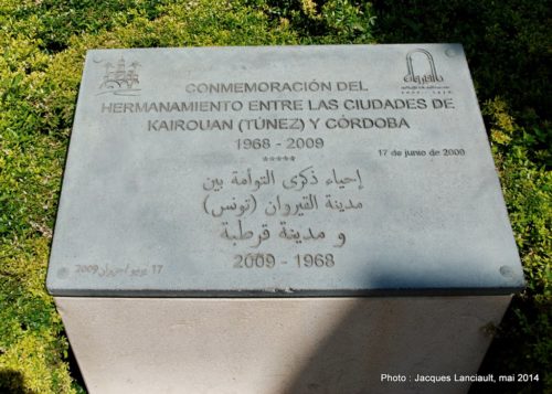 Plaque des villes jumelles, Cordoue, Andalousie, Espagne