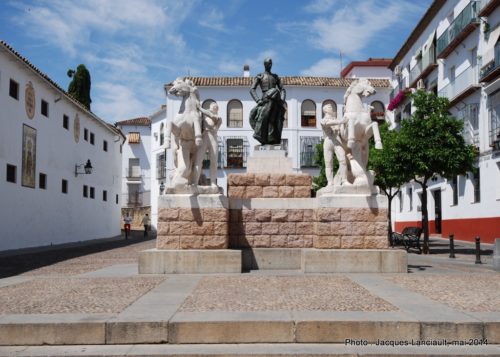 Monument Manolete, plaza del Conde de Priego, Cordoue, Andalousie, Espagne