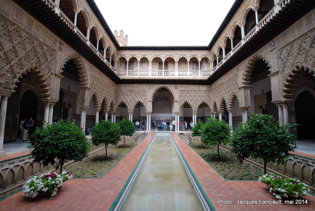 Patio de las Doncellas, Alcazar royal, Séville, Andalousie, Espagne
