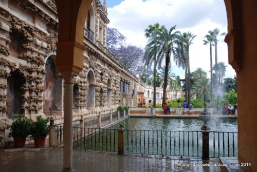 Bassin de Mercure, Real Alcázar, Séville, Andalousie, Espagne