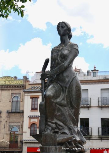 Monumento al Arte Flamenco, plaza del Altozano, Séville, Andalousie, Espagne