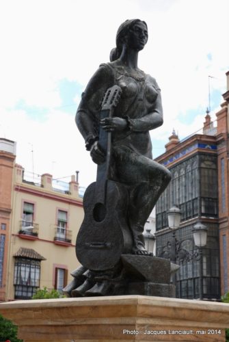 Monumento al Arte Flamenco, plaza del Altozano, Séville, Andalousie, Espagne