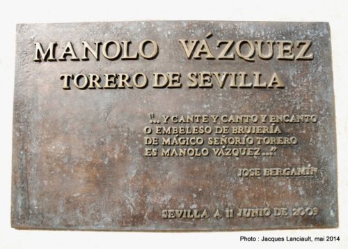 Monumento Manolo Vázquez, Séville, Andalousie, Espagne